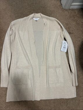 Women’s Open-Front Cream Cardigan Sweater